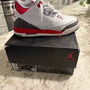 Jordan Kids Sneakers - White and Red with Black Accents
